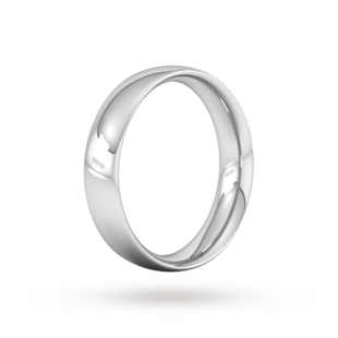 Goldsmiths 5mm Traditional Court Heavy Wedding Ring In Platinum