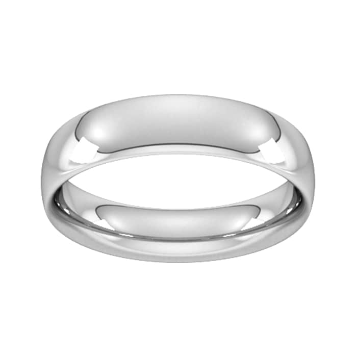 Goldsmiths 5mm Traditional Court Heavy Wedding Ring In Sterling Silver