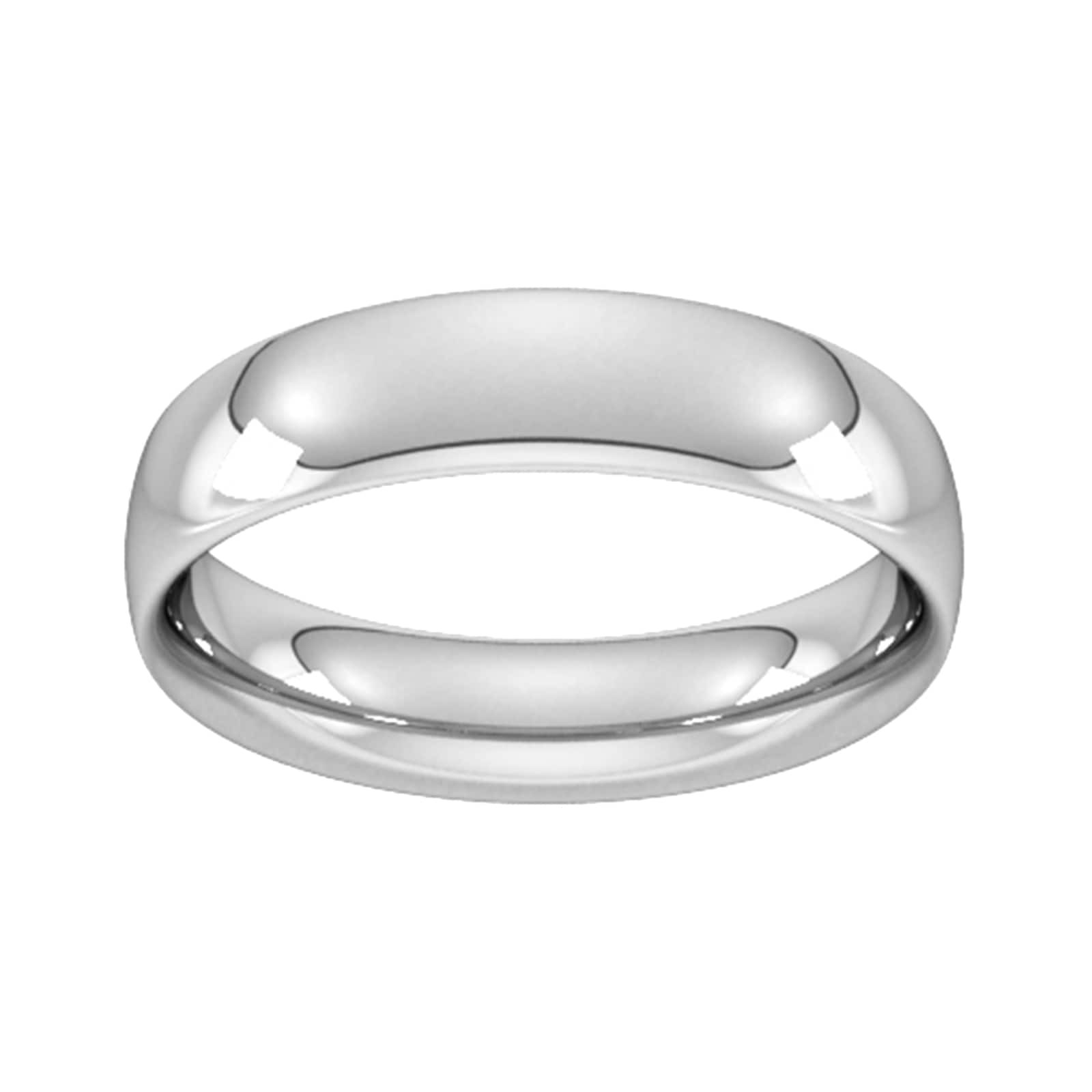 Goldsmiths 5mm Traditional Court Heavy Wedding Ring In Sterling Silver