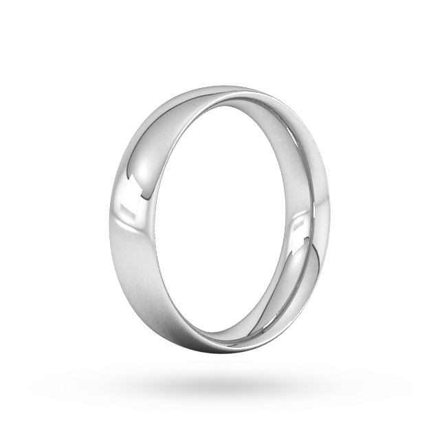 Goldsmiths 5mm Traditional Court Heavy Wedding Ring In Sterling Silver