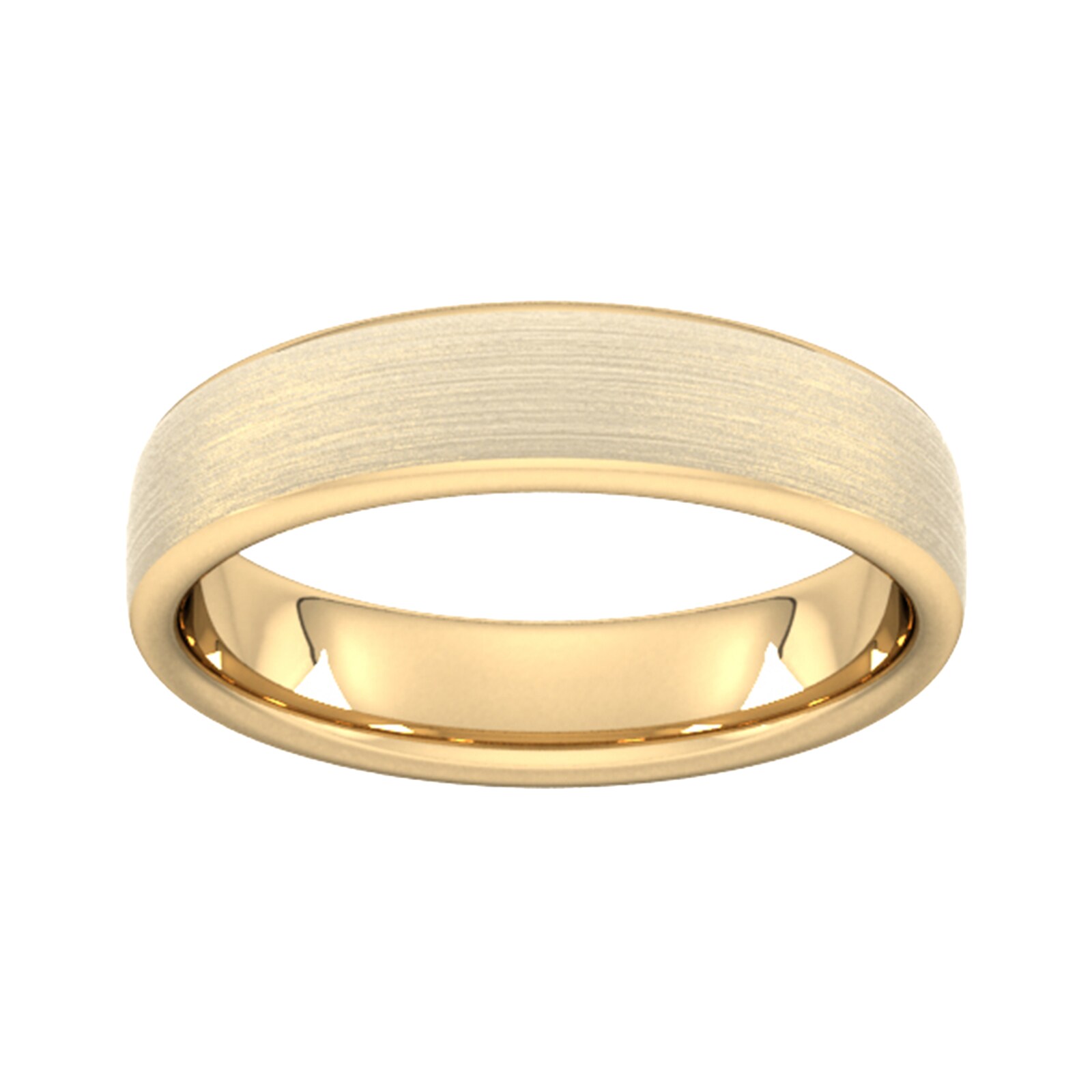 5mm Traditional Court Heavy Matt Finished Wedding Ring In 9 Carat Yellow Gold - Ring Size U