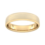 Goldsmiths 5mm Traditional Court Heavy Matt Finished Wedding Ring In 9 Carat Yellow Gold - Ring Size P