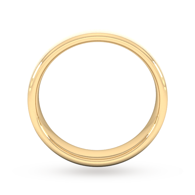 Goldsmiths 5mm Traditional Court Heavy Matt Finished Wedding Ring In 9 Carat Yellow Gold - Ring Size P