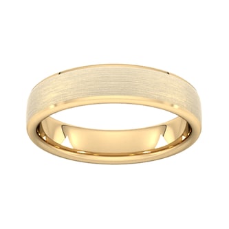 Goldsmiths 5mm Traditional Court Heavy Polished Chamfered Edges With Matt Centre Wedding Ring In 9 Carat Yellow Gold Goldsmiths 5mm Traditional Court Heavy Polished Chamfered Edges With Matt Centre Wedding Ring In 9 Carat Yellow Gold
