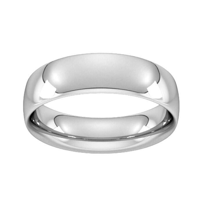 Goldsmiths 6mm Traditional Court Heavy Wedding Ring In 9 Carat White Gold - Ring Size Q
