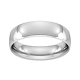 Goldsmiths 6mm Traditional Court Heavy Wedding Ring In 9 Carat White Gold