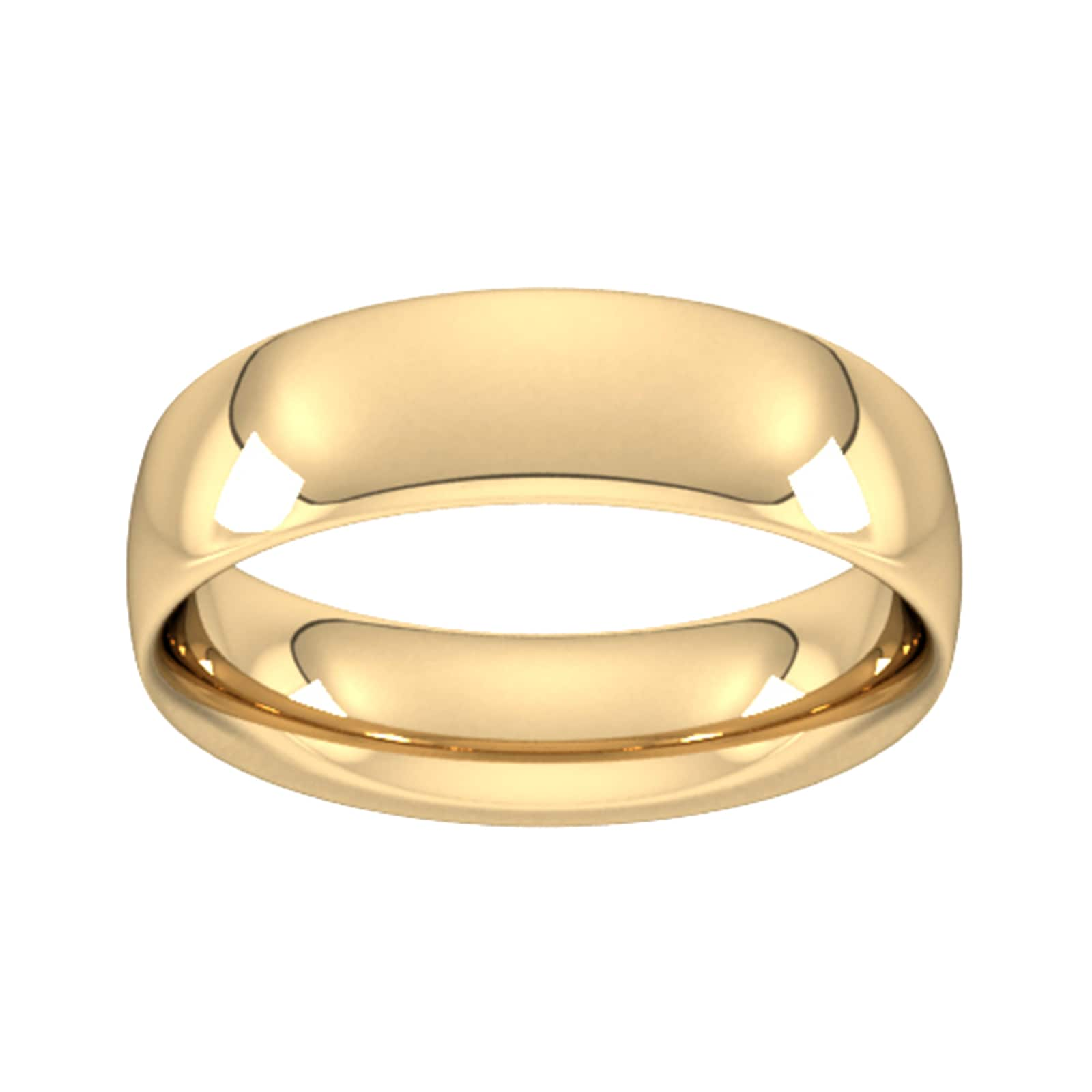 6mm Traditional Court Heavy Wedding Ring In 9 Carat Yellow Gold - Ring Size P