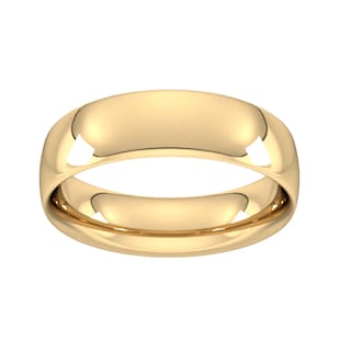 Goldsmiths 6mm Traditional Court Heavy Wedding Ring In 9 Carat Yellow Gold