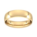 Goldsmiths 6mm Traditional Court Heavy Wedding Ring In 9 Carat Yellow Gold - Ring Size S