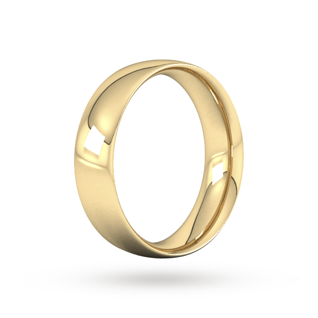 Goldsmiths 6mm Traditional Court Heavy Wedding Ring In 9 Carat Yellow Gold
