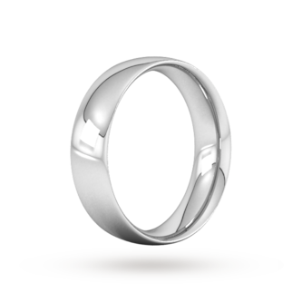 Goldsmiths 6mm Traditional Court Heavy Wedding Ring In 18 Carat White Gold