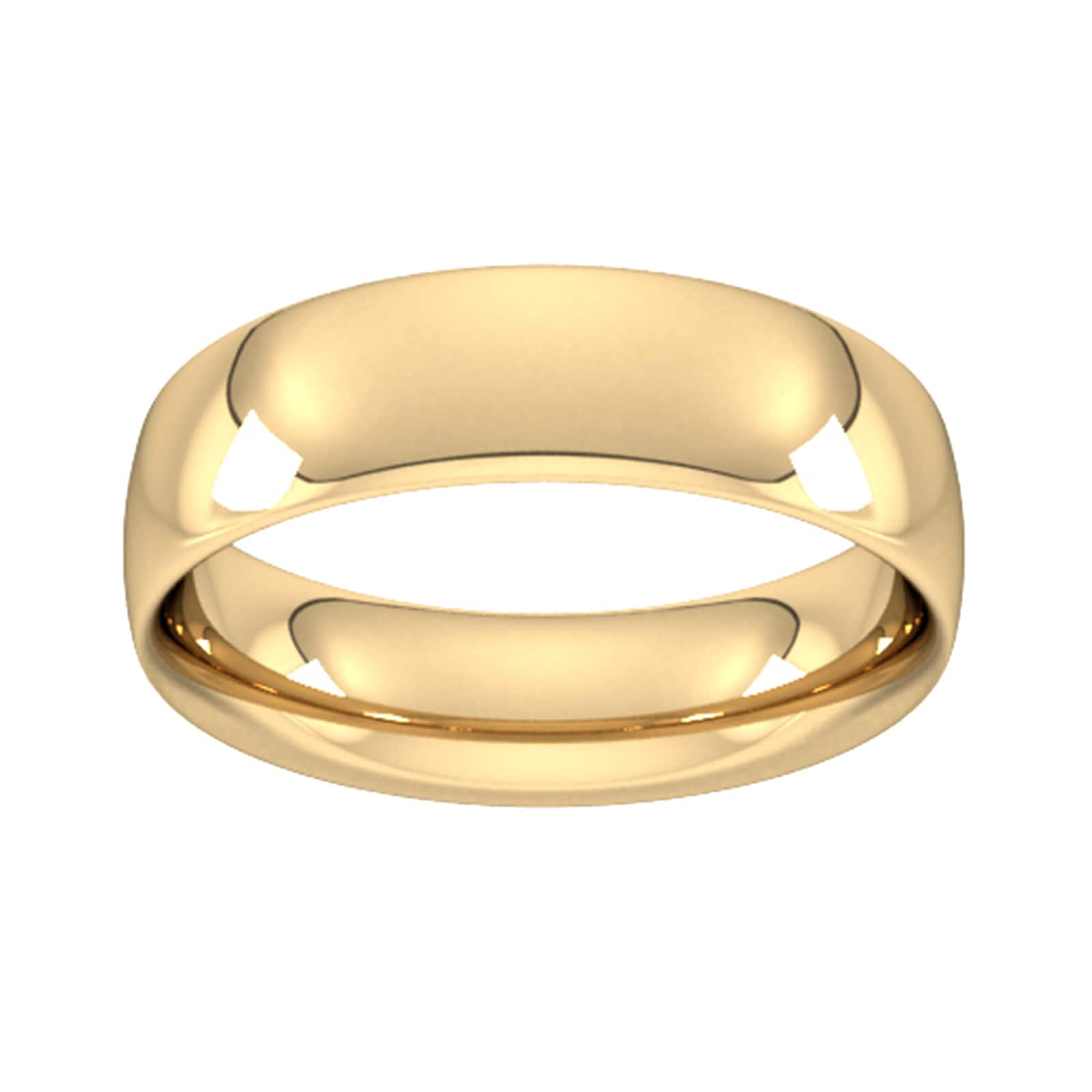6mm Traditional Court Heavy Wedding Ring In 18 Carat Yellow Gold - Ring Size S