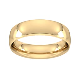 08309304 - 6mm Traditional Court Heavy Wedding Ring In 18 Carat Yellow Gold