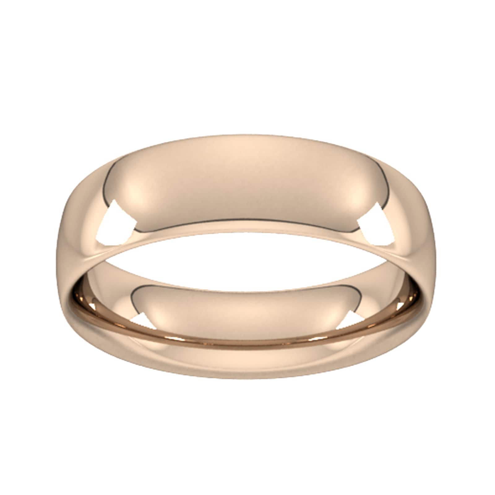 6mm Traditional Court Heavy Wedding Ring In 18 Carat Rose Gold - Ring Size K