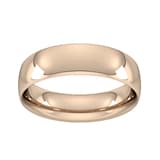Goldsmiths 6mm Traditional Court Heavy Wedding Ring In 18 Carat Rose Gold