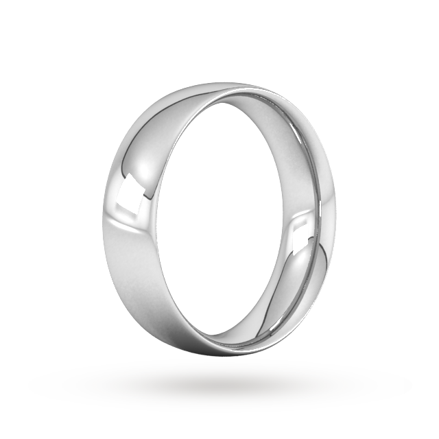 Goldsmiths 6mm Traditional Court Heavy Wedding Ring In 950 Palladium - Ring Size T