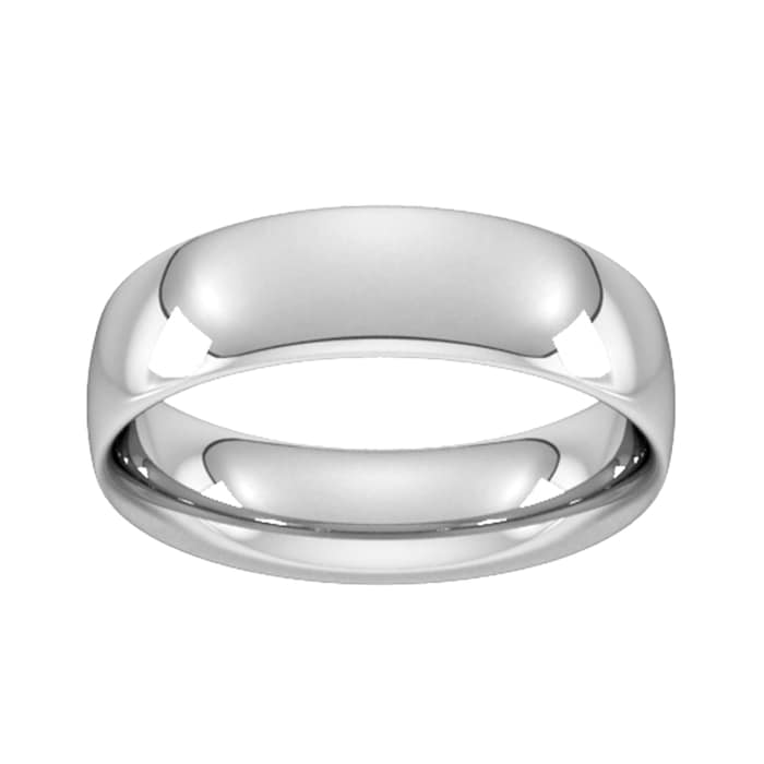 Goldsmiths 6mm Traditional Court Heavy Wedding Ring In Sterling Silver - Ring Size P