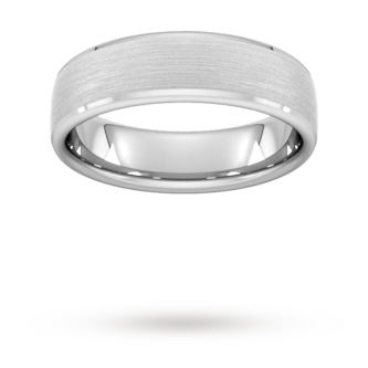 Goldsmiths 6mm Traditional Court Heavy Polished Chamfered Edges With Matt Centre Wedding Ring In Platinum