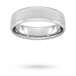 08309372 - 6mm Traditional Court Heavy Polished Chamfered Edges With Matt Centre Wedding Ring In Platinum