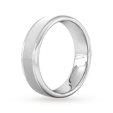Goldsmiths 6mm Traditional Court Heavy Matt Centre With Grooves Wedding Ring In 950 Palladium - Ring Size Z