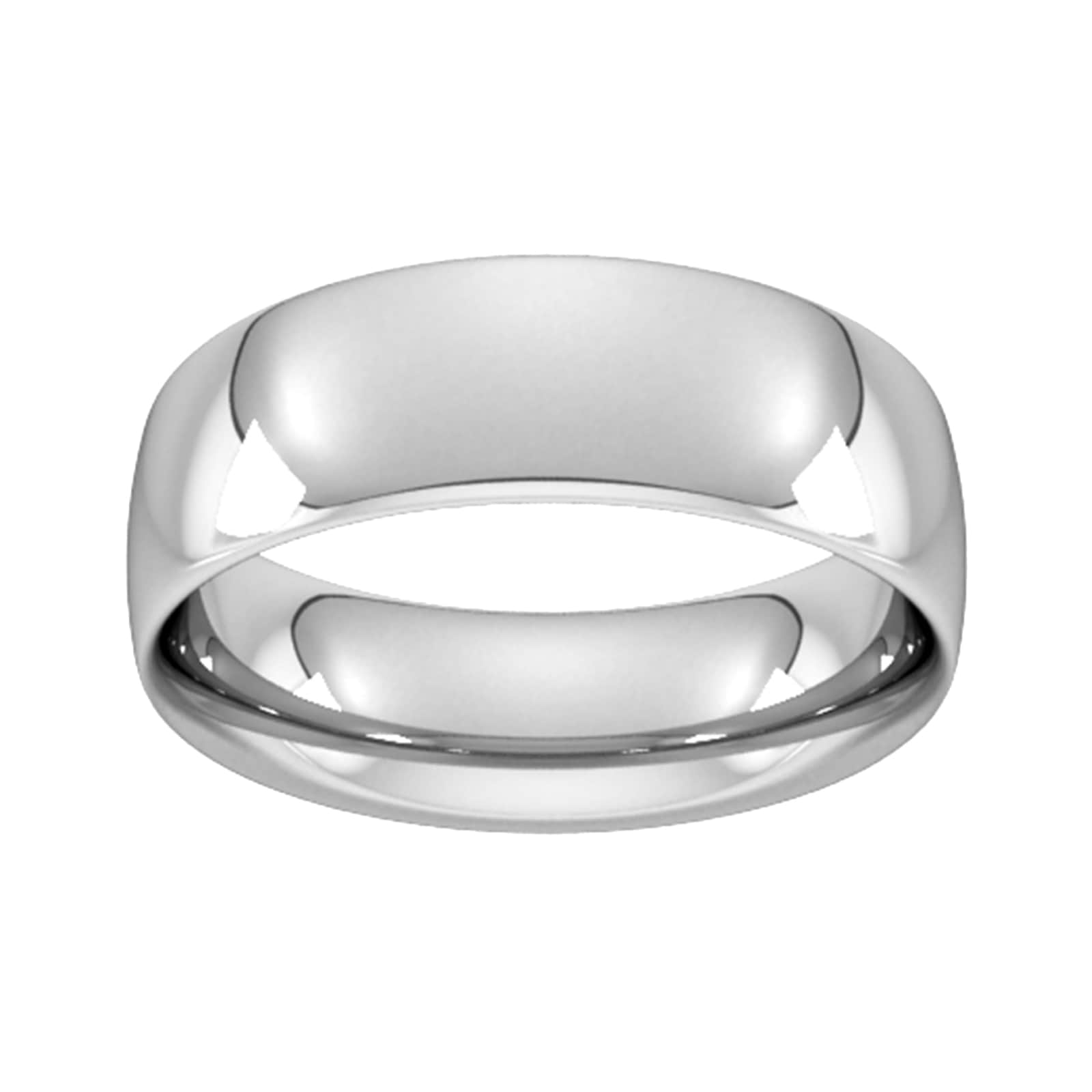 7mm Traditional Court Heavy Wedding Ring In 9 Carat White Gold - Ring Size K