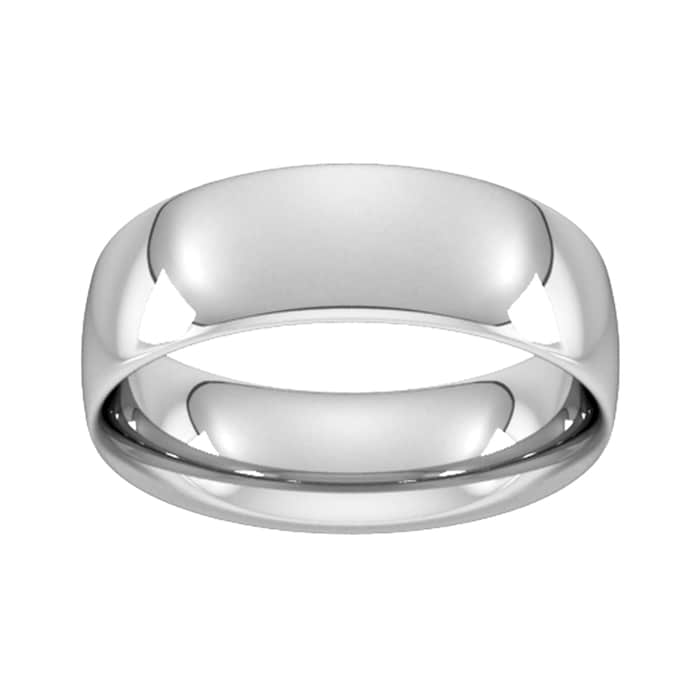 Goldsmiths 7mm Traditional Court Heavy Wedding Ring In 9 Carat White Gold