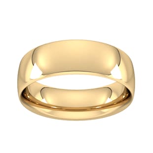 Goldsmiths 7mm Traditional Court Heavy Wedding Ring In 9 Carat Yellow Gold