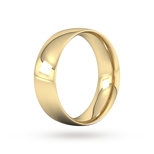 Goldsmiths 7mm Traditional Court Heavy Wedding Ring In 9 Carat Yellow Gold