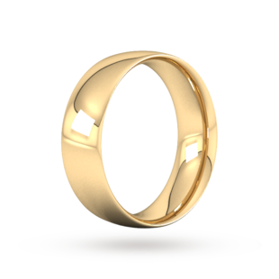 Goldsmiths 7mm Traditional Court Heavy Wedding Ring In 9 Carat Yellow Gold