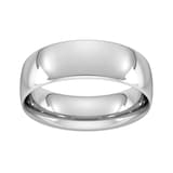 Goldsmiths 7mm Traditional Court Heavy Wedding Ring In 18 Carat White Gold - Ring Size G