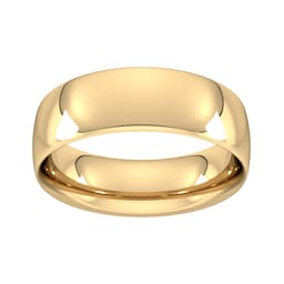 08309401 - 7mm Traditional Court Heavy Wedding Ring In 18 Carat Yellow Gold