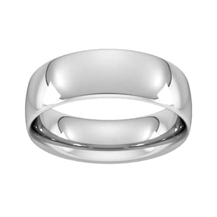 Goldsmiths 7mm Traditional Court Heavy Wedding Ring In Platinum