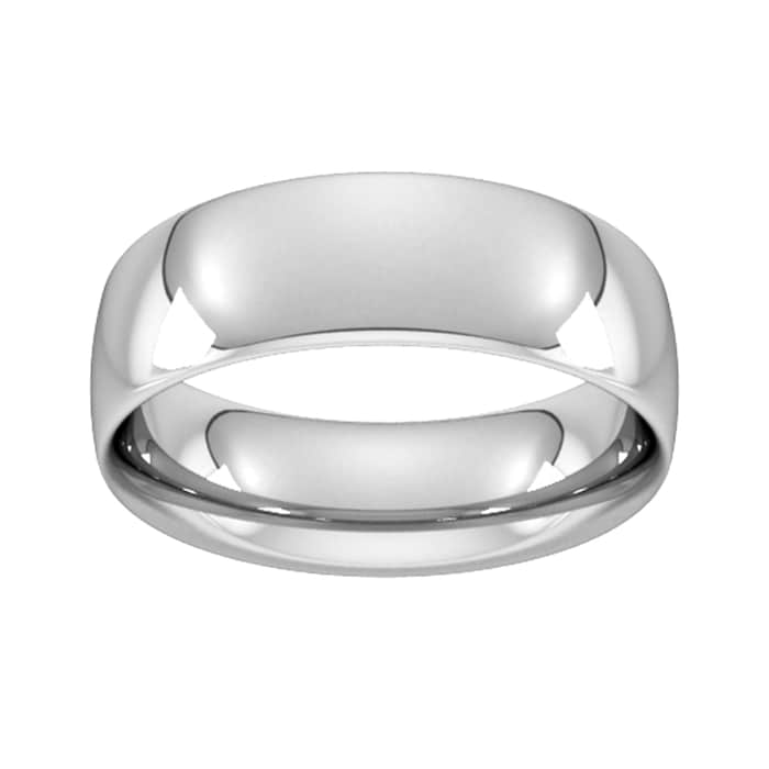 Goldsmiths 7mm Traditional Court Heavy Wedding Ring In Sterling Silver - Ring Size R
