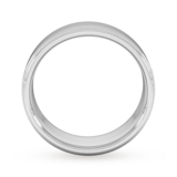 Goldsmiths 7mm Traditional Court Heavy Milgrain Edge Wedding Ring In 18 Carat White Gold
