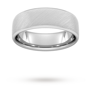 Goldsmiths 7mm Traditional Court Heavy Diagonal Matt Finish Wedding Ring In 950 Palladium