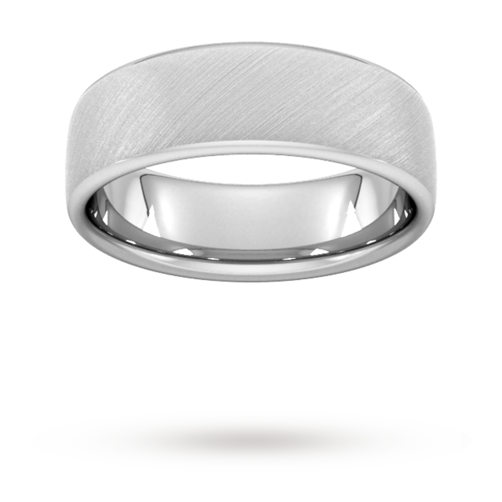 Goldsmiths 7mm Traditional Court Heavy Diagonal Matt Finish Wedding Ring In 950 Palladium