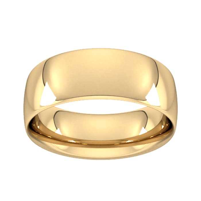 Goldsmiths 8mm Traditional Court Heavy Wedding Ring In 9 Carat Yellow Gold