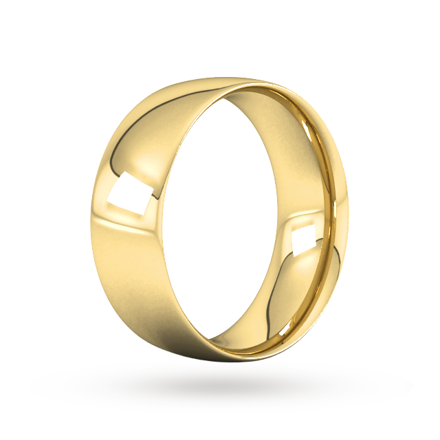 Goldsmiths 8mm Traditional Court Heavy Wedding Ring In 9 Carat Yellow Gold