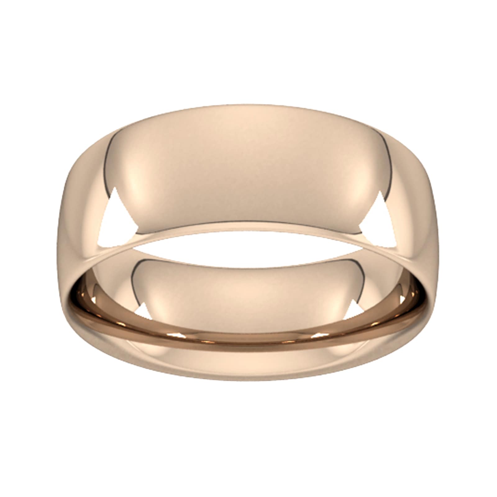 8mm Traditional Court Heavy Wedding Ring In 9 Carat Rose Gold - Ring Size J