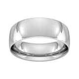 Goldsmiths 8mm Traditional Court Heavy Wedding Ring In 18 Carat White Gold - Ring Size Q