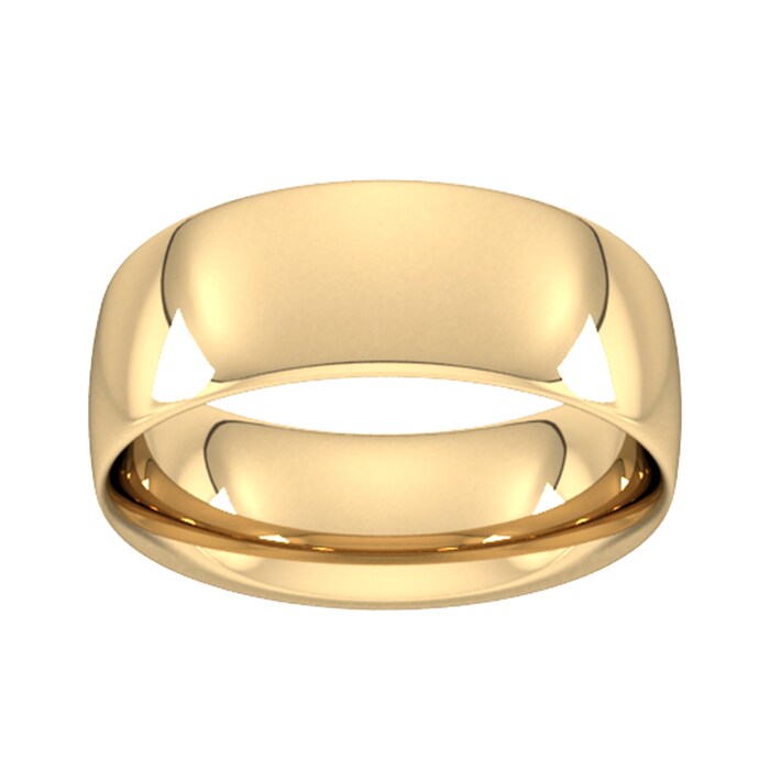 Goldsmiths 8mm Traditional Court Heavy Wedding Ring In 18 Carat Yellow Gold - Ring Size Q