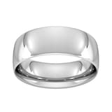 Goldsmiths 8mm Traditional Court Heavy Wedding Ring In Sterling Silver