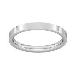 08309591 - 2.5mm Flat Court Heavy Wedding Ring In 9 Carat White Gold