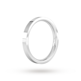 Goldsmiths 2.5mm Flat Court Heavy Wedding Ring In 9 Carat White Gold - Ring Size J