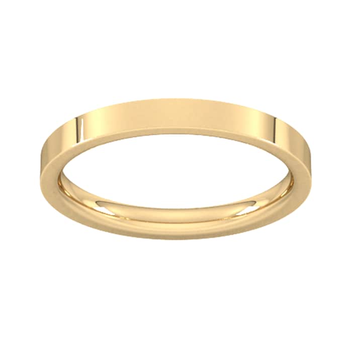 Goldsmiths 2.5mm Flat Court Heavy Wedding Ring In 9 Carat Yellow Gold