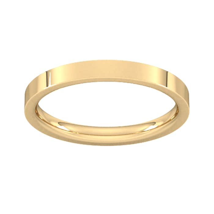 Goldsmiths 2.5mm Flat Court Heavy Wedding Ring In 9 Carat Yellow Gold - Ring Size J