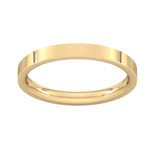 Goldsmiths 2.5mm Flat Court Heavy Wedding Ring In 9 Carat Yellow Gold