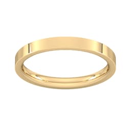 08309592 - 2.5mm Flat Court Heavy Wedding Ring In 9 Carat Yellow Gold