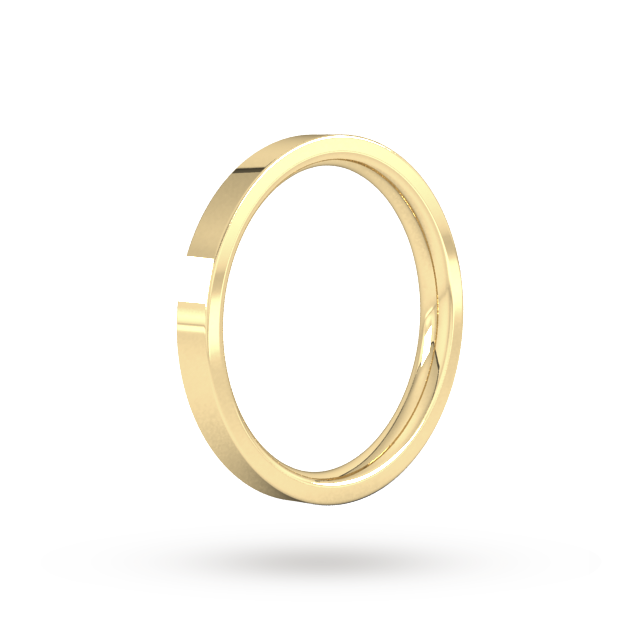 Goldsmiths 2.5mm Flat Court Heavy Wedding Ring In 9 Carat Yellow Gold - Ring Size J