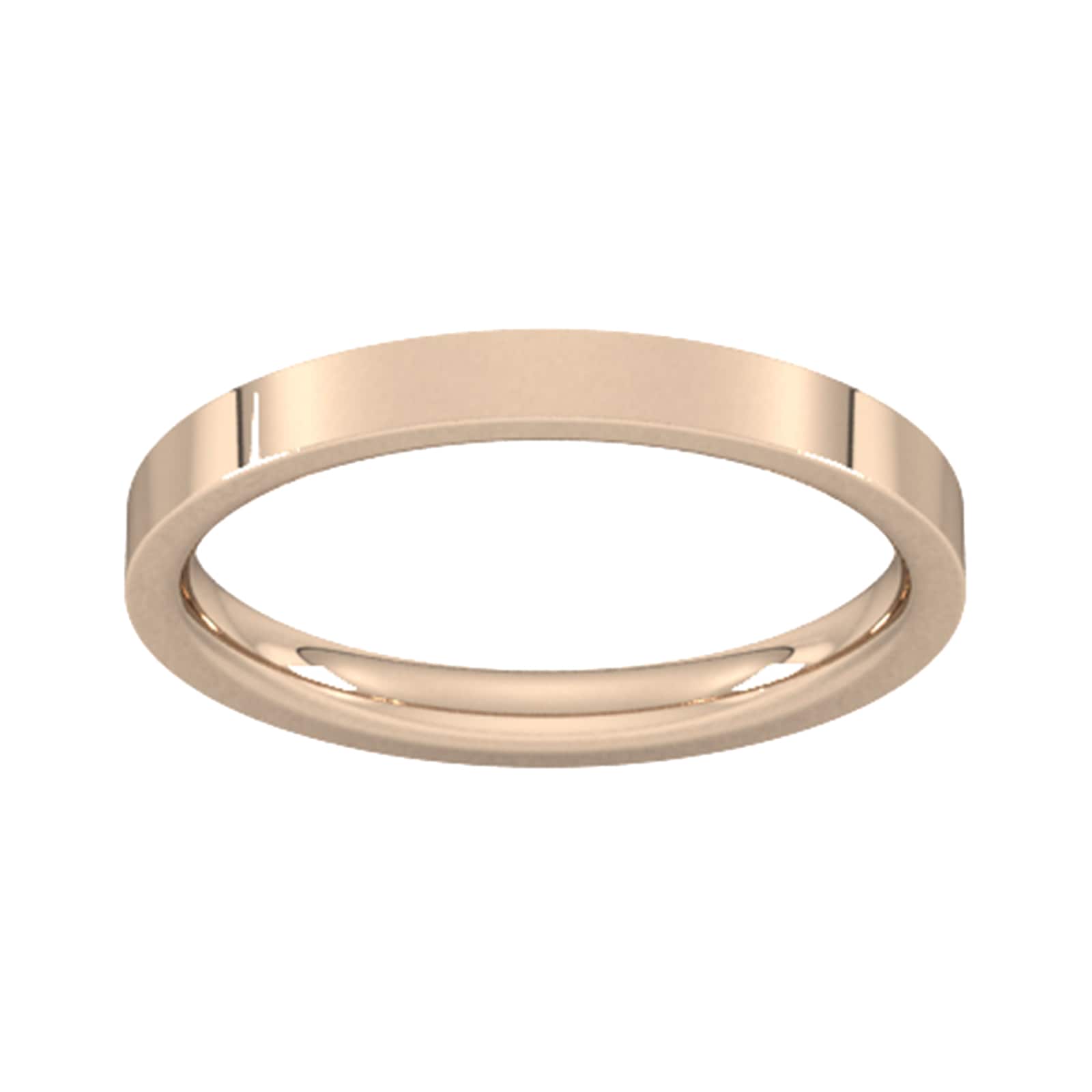 Goldsmiths 2.5mm Flat Court Heavy Wedding Ring In 9 Carat Rose Gold